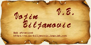 Vojin Biljanović vizit kartica